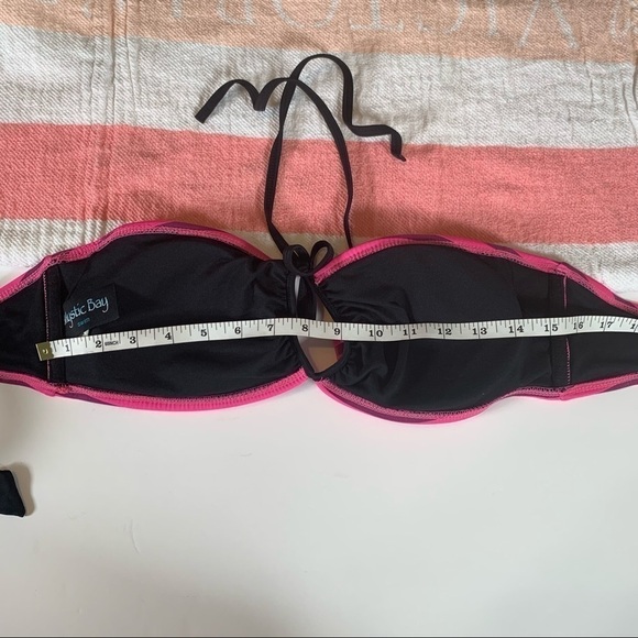 Mystic Bay bandeau swimsuit top pink purple stripes size xl - Picture 4 of 6